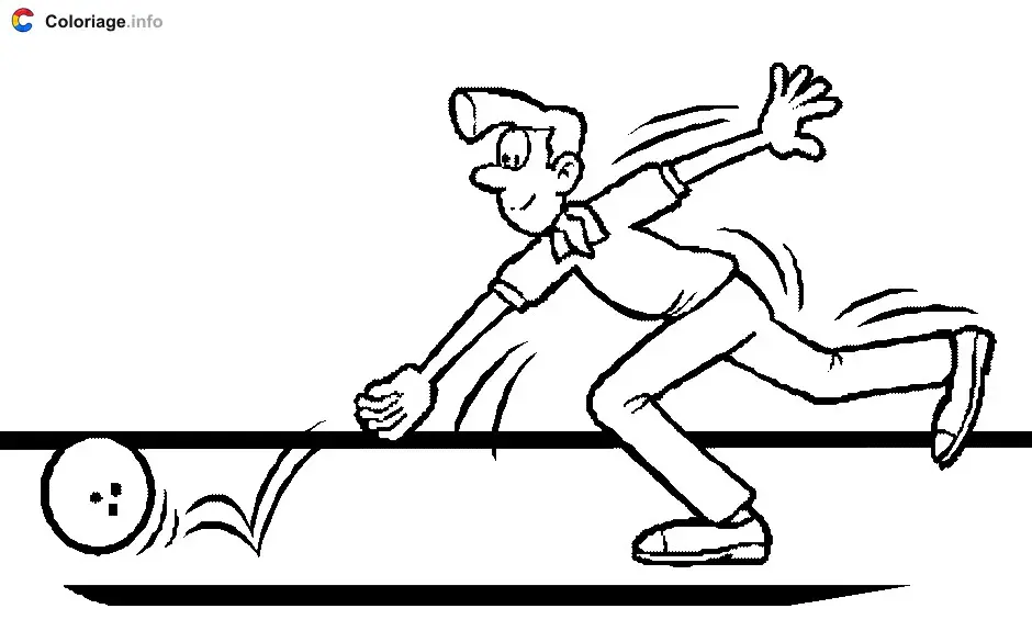 Coloriage Un joueur lance une boule de bowling - Bowling à imprimer