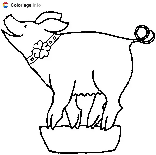 Coloriage Un porc - Cochons à imprimer