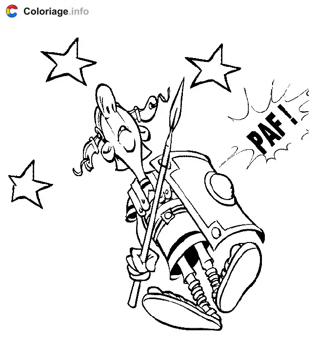 Coloriage Un romain qui vole - Astérix à imprimer