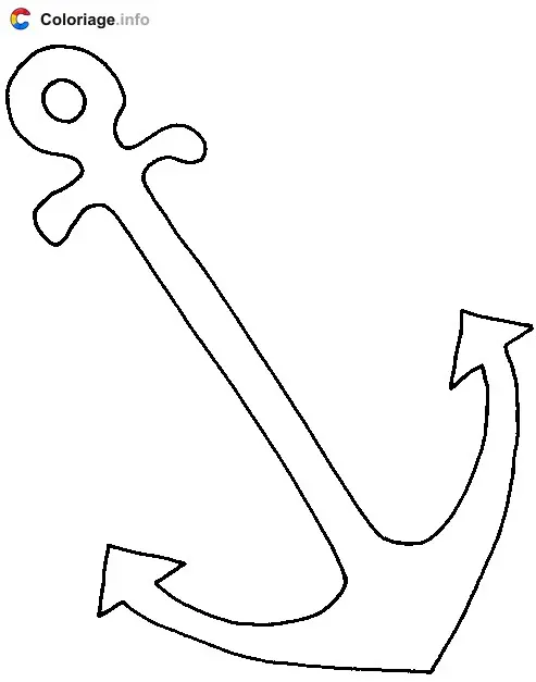 Coloriage Une ancre marine de bateau - Marin à imprimer