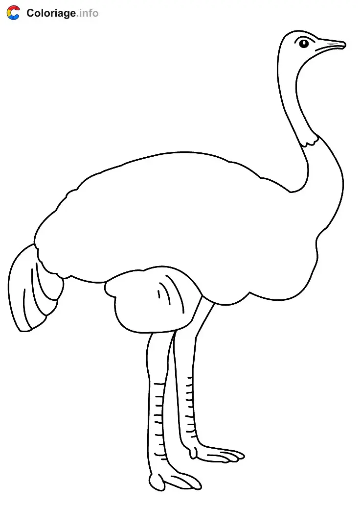Coloriage Une autruche à colorier - Autruche à imprimer