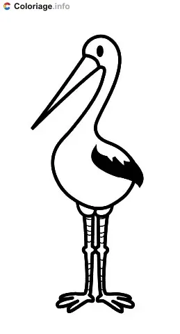 Coloriage Une cigogne à colorier - Cigogne à imprimer
