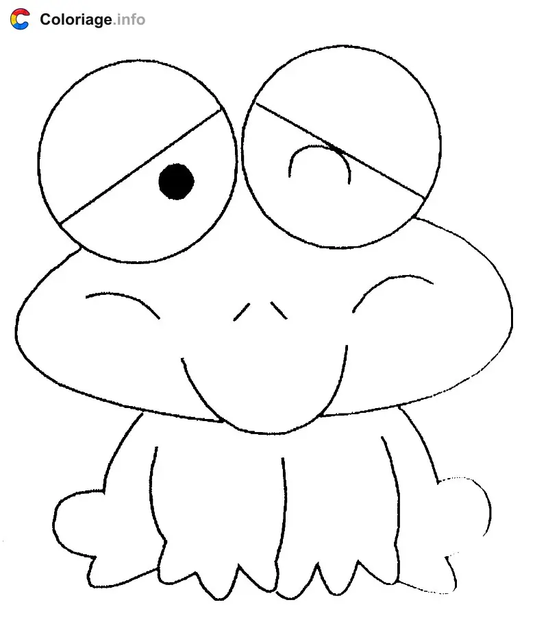 Coloriage Une grenouille avec des gros yeux - Grenouille à imprimer