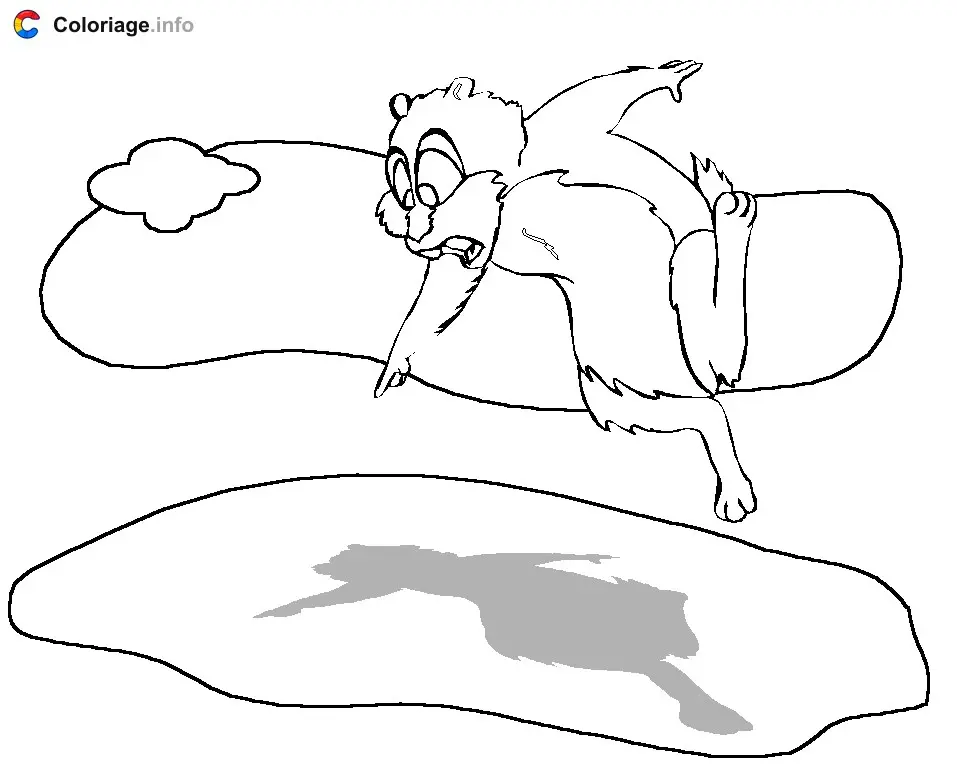Coloriage Une marmotte et son ombre - Marmotte à imprimer
