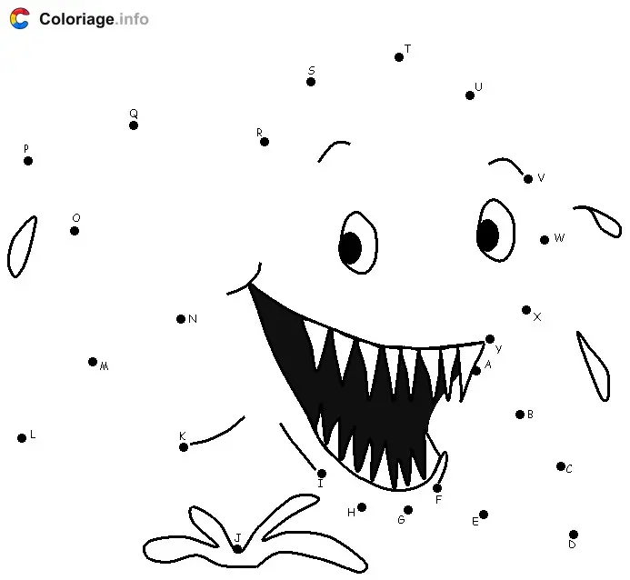 Coloriage Une plante carnivore - Points a relier à imprimer