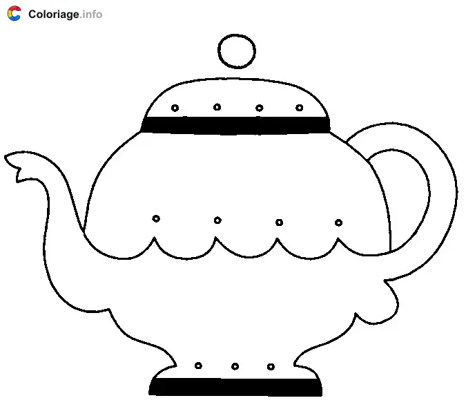 Coloriage Une théière pour le thé - Cuisine à imprimer