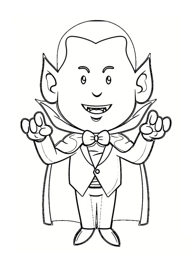 Coloriage Vampire Mort Vivant Se Nourrit De Sang - Vampire à imprimer