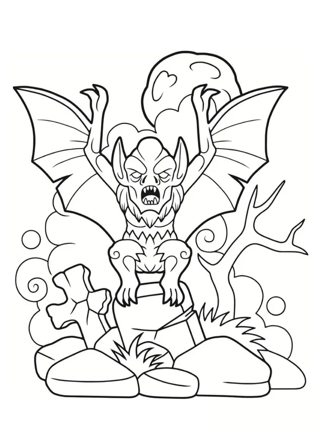 Coloriage Vampire Ne Sort Que La Nuit - Vampire à imprimer
