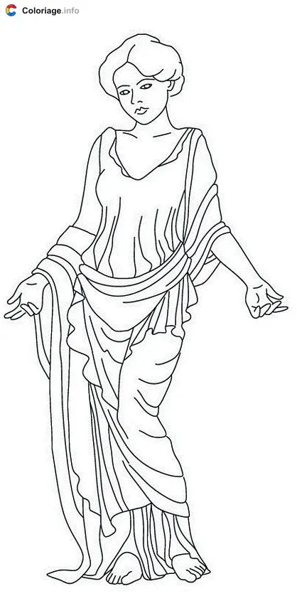 Coloriage Vénus déesse de la beauté - Dieux romains à imprimer