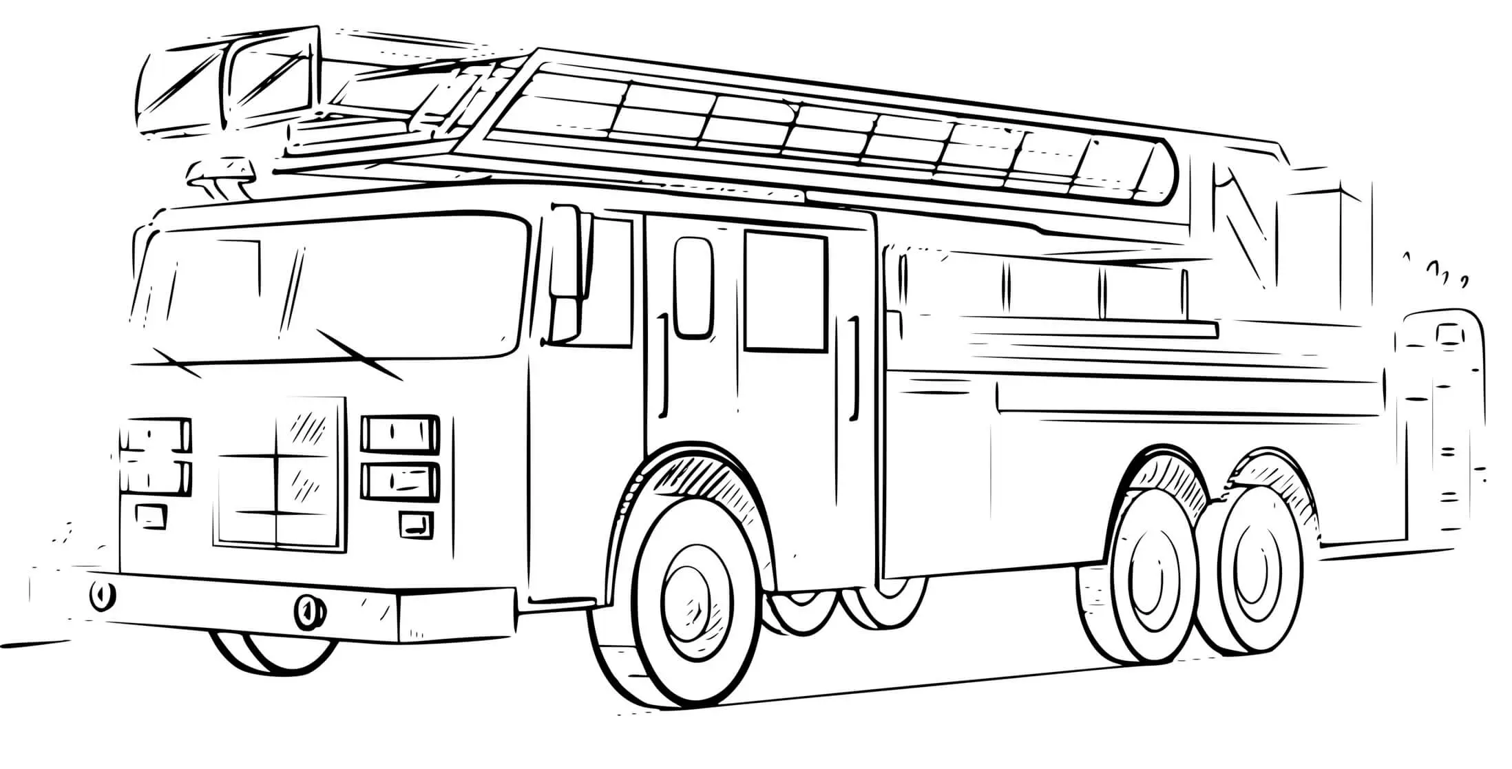 Coloriage Veritable Camion De Pompier Dessin Réaliste - Pompier à imprimer