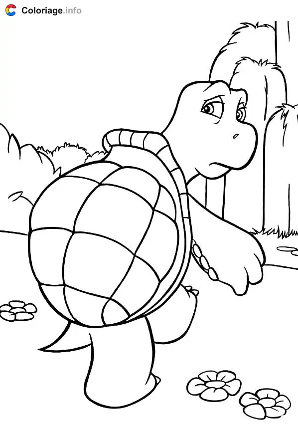 Coloriage Verne la tortue - Nos voisins, les hommes à imprimer