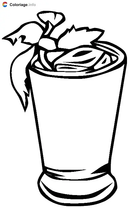 Coloriage Verre avec une boisson - Boissons à imprimer