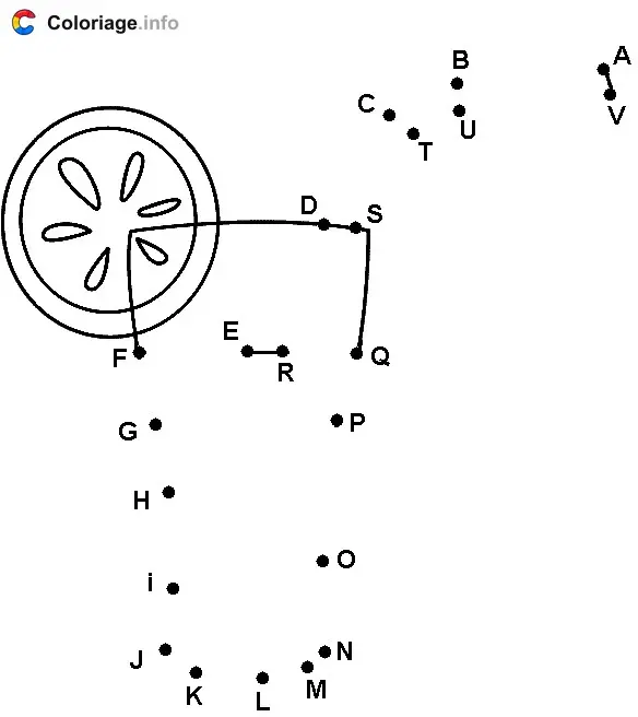 Coloriage Verre avec une paille - Points a relier à imprimer