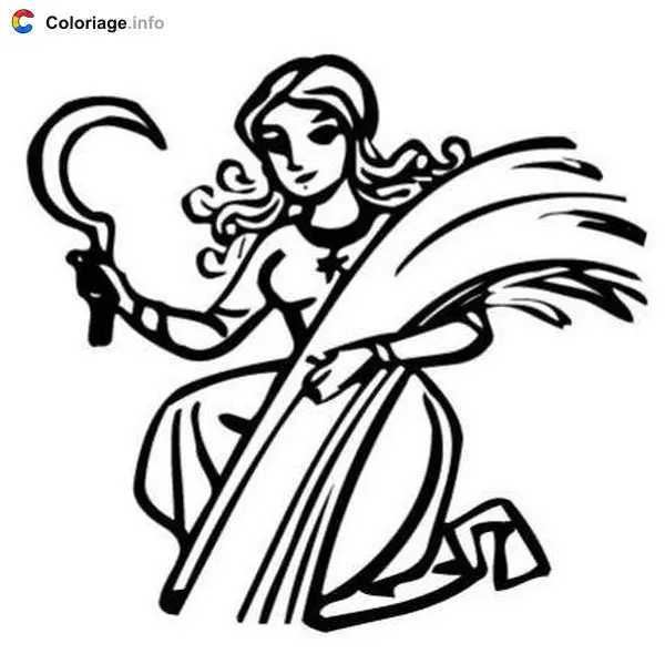 Coloriage Vierge - Signes astrologiques à imprimer