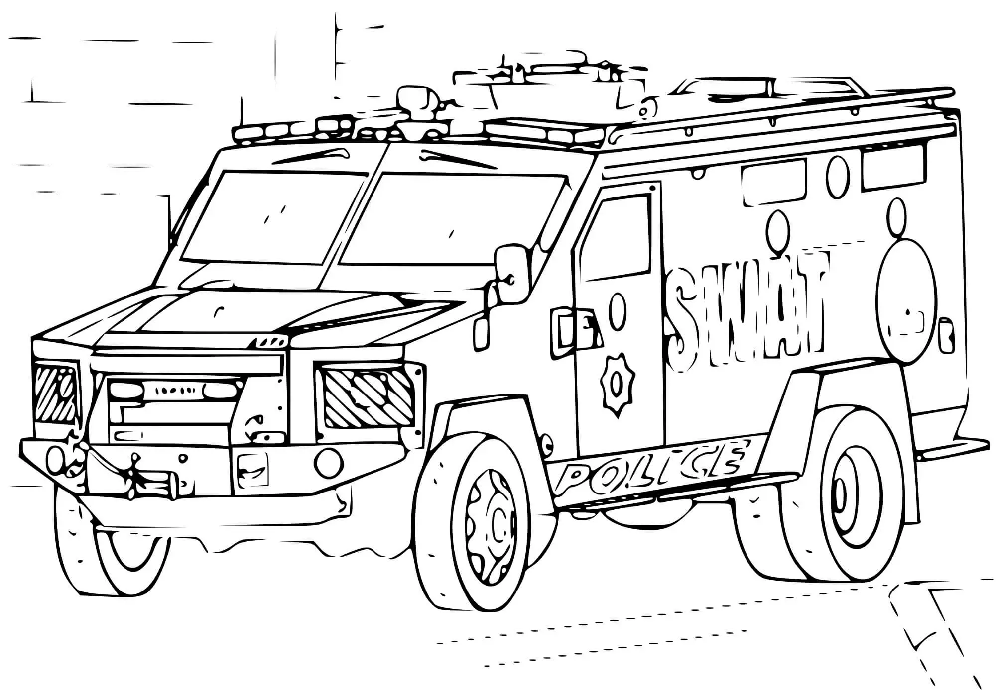 Coloriage Voiture Swat 4x4 Police - 4x4 à imprimer