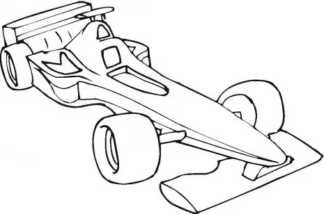 Coloriage Voiture Sport F1 - Voiture de course à imprimer