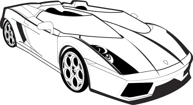 Coloriage Voiture Lamborghini - Voiture de course à imprimer