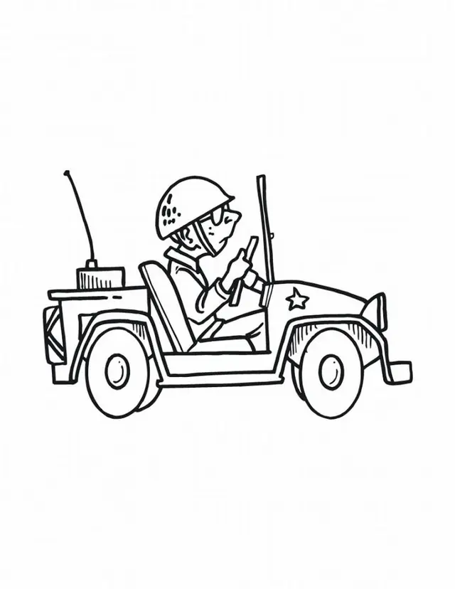 Coloriage Voiture Militaire - Voiture à imprimer