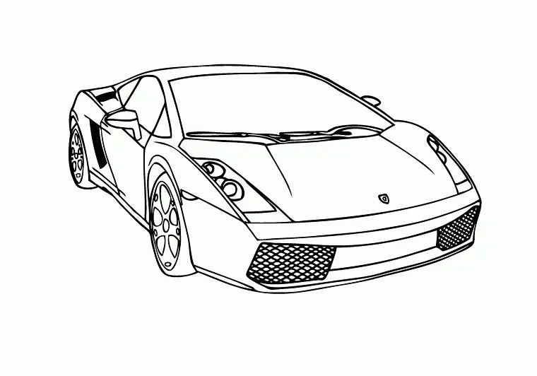 Coloriage Voitures Lamborghini - Voiture de course à imprimer