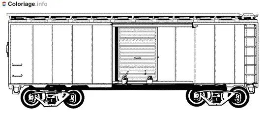 Coloriage Wagon de train - Train à imprimer