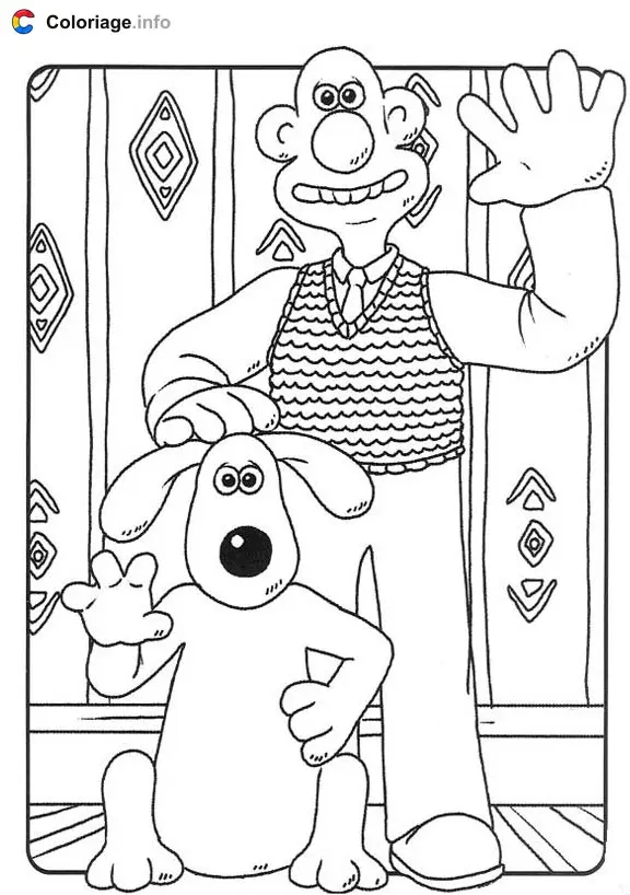 Coloriage Wallace et Gromit - Wallace et Gromit à imprimer
