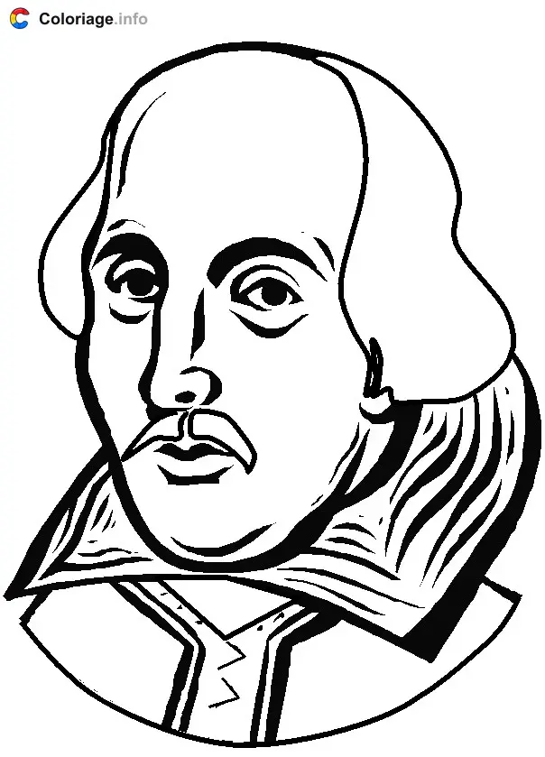 Coloriage William Shakespeare - Angleterre à imprimer