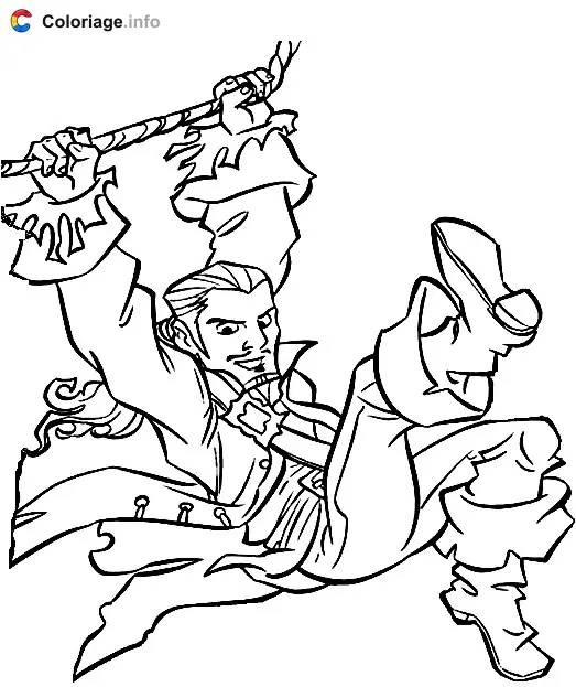 Coloriage William Turner à l'abordage - Pirates à imprimer