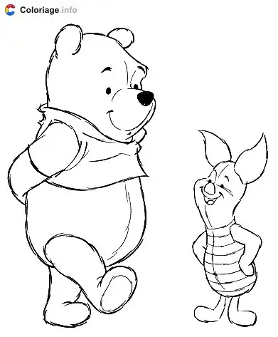 Winnie and Piglet coloring page to print