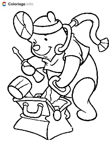 Winnie Plays Doctor coloring page to print