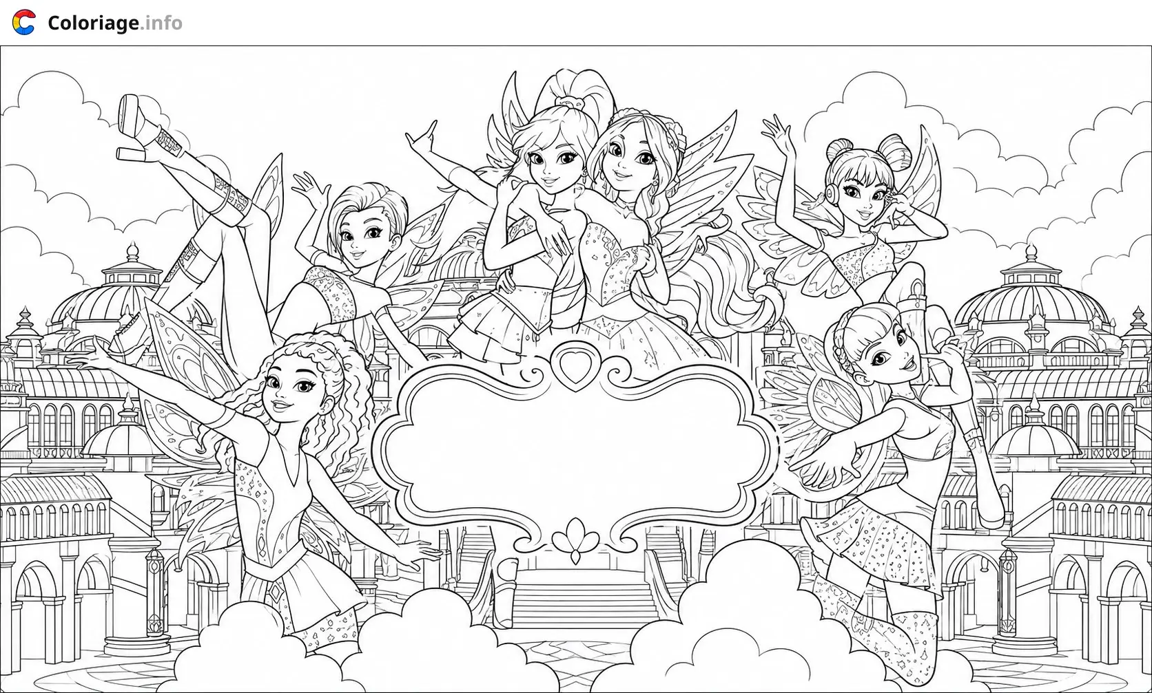 Coloriage Winx Club Les fées du royaume magique - Winx à imprimer
