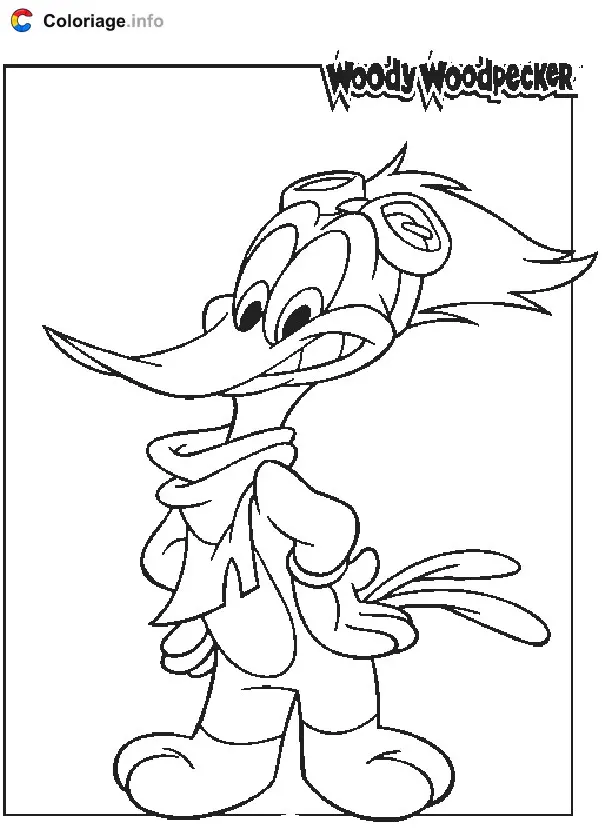 Coloriage Woody Woodpecker - Woody Woodpecker à imprimer