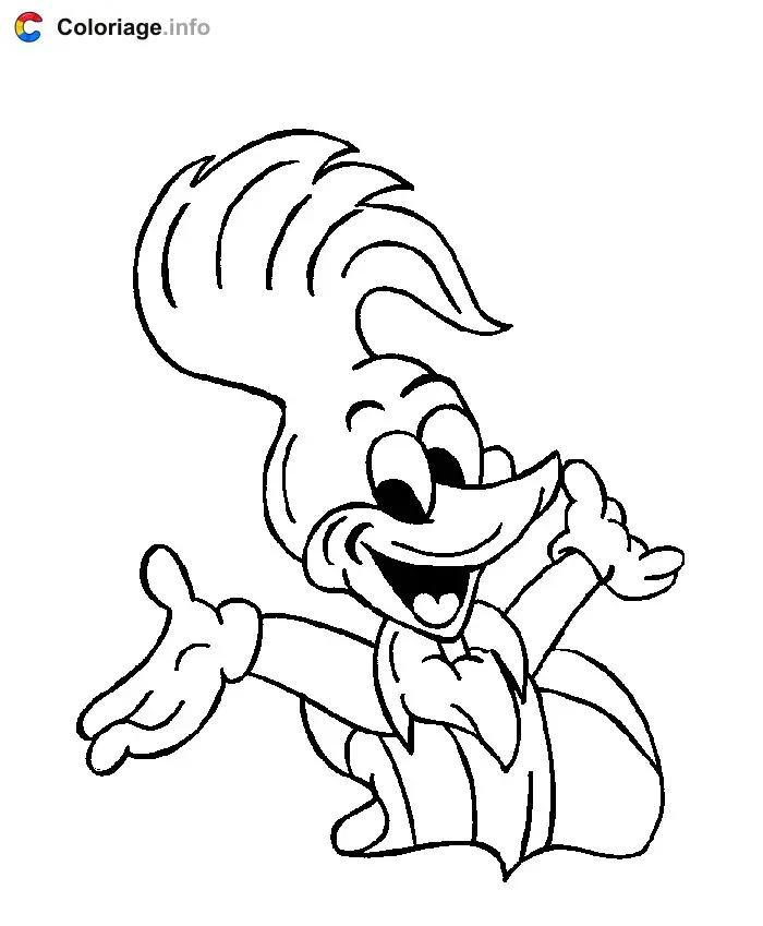 Coloriage Woody - Woody Woodpecker à imprimer