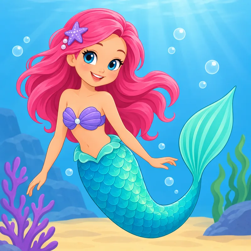 disegni di Barbie sirena da colorare
