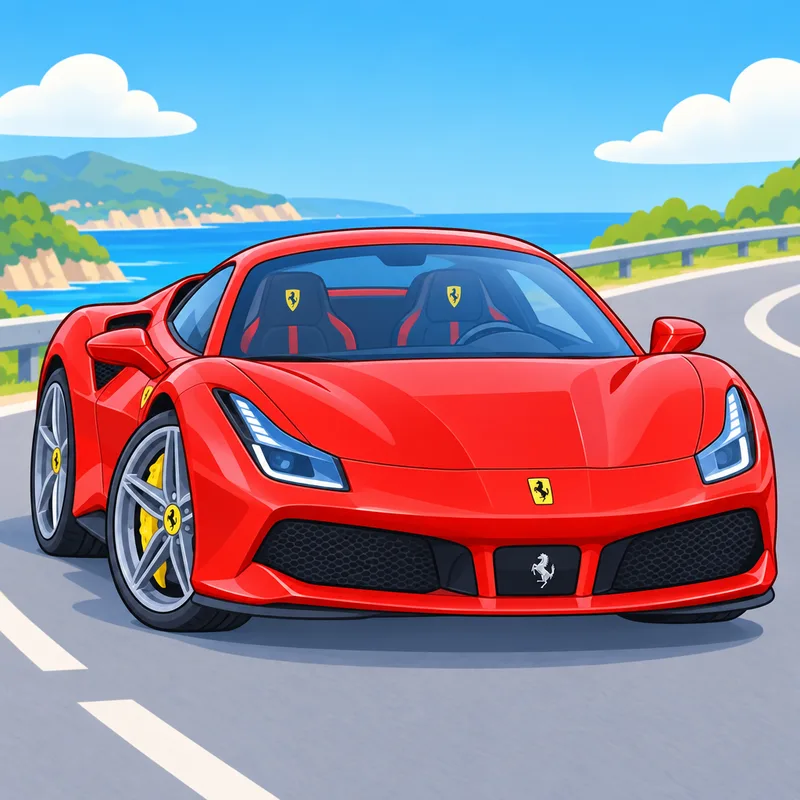 disegni di Ferrari da colorare