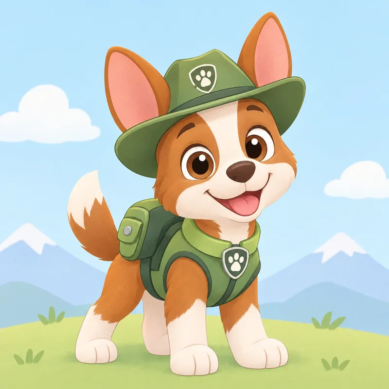 disegni di Tracker di Paw Patrol da colorare