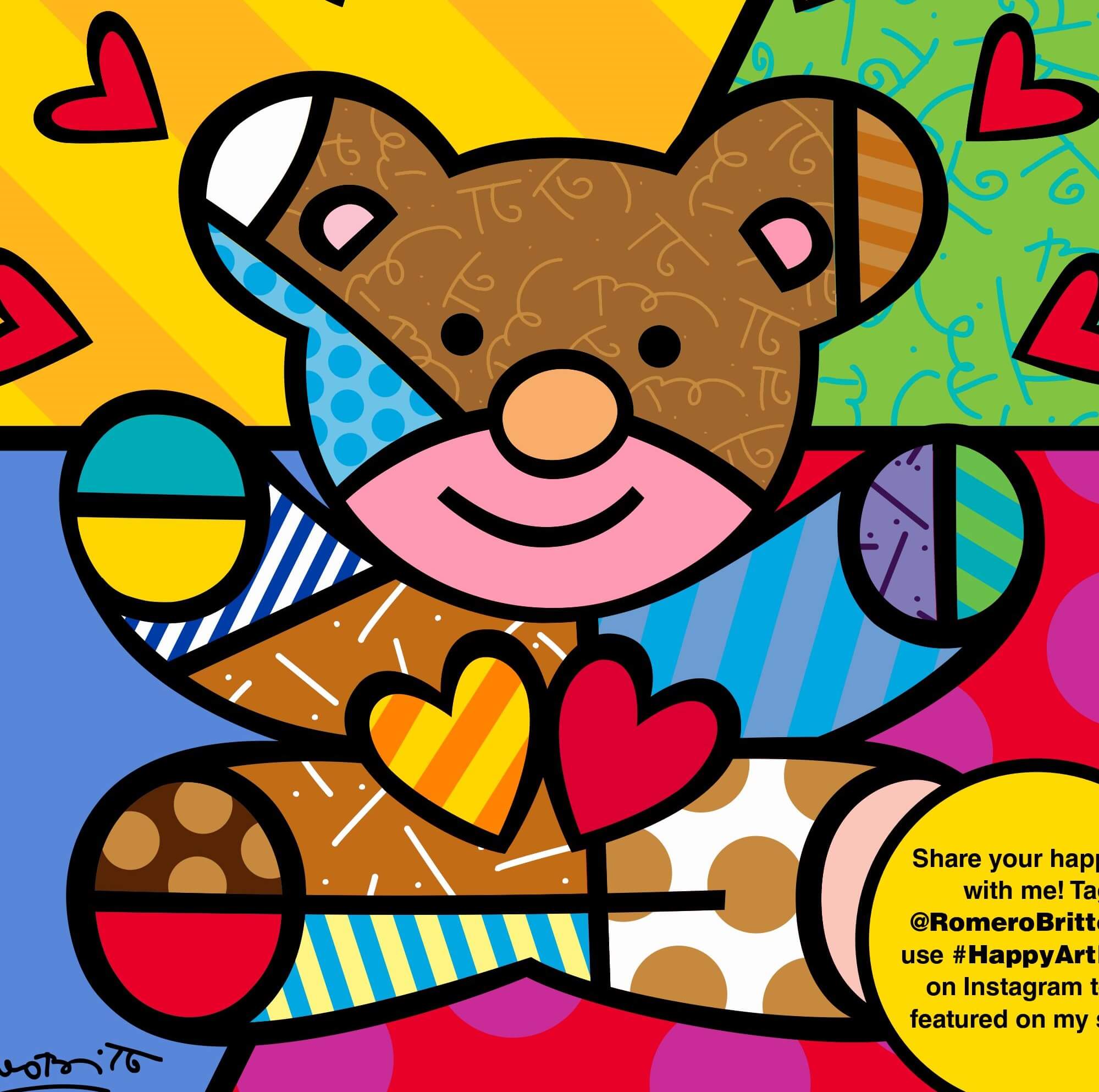 Coloriage Mandala art Romero Britto coloré - Romero britto à imprimer