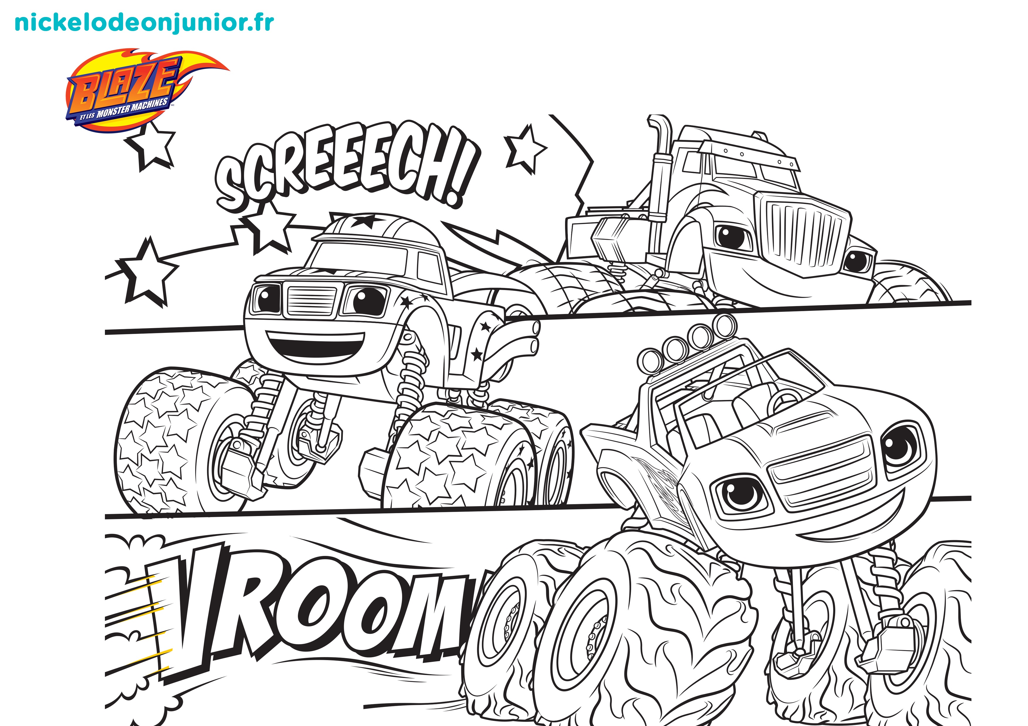 Coloriage 123coloriage Blaze Monsters Machines - Blaze et les Monster Machines à imprimer