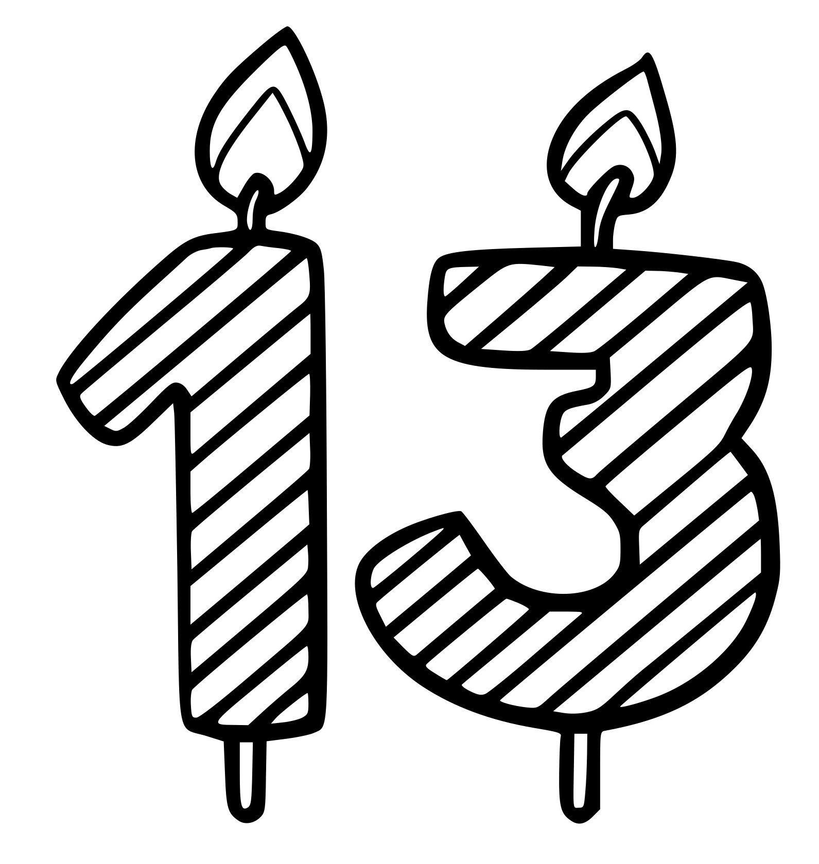 Coloriage 13 Ans - Anniversaire à imprimer