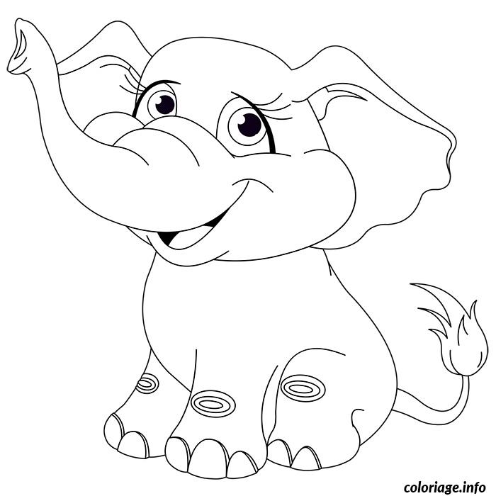 Coloriage Elephanteau Bebe Elephant Dessin Animaux A Imprimer