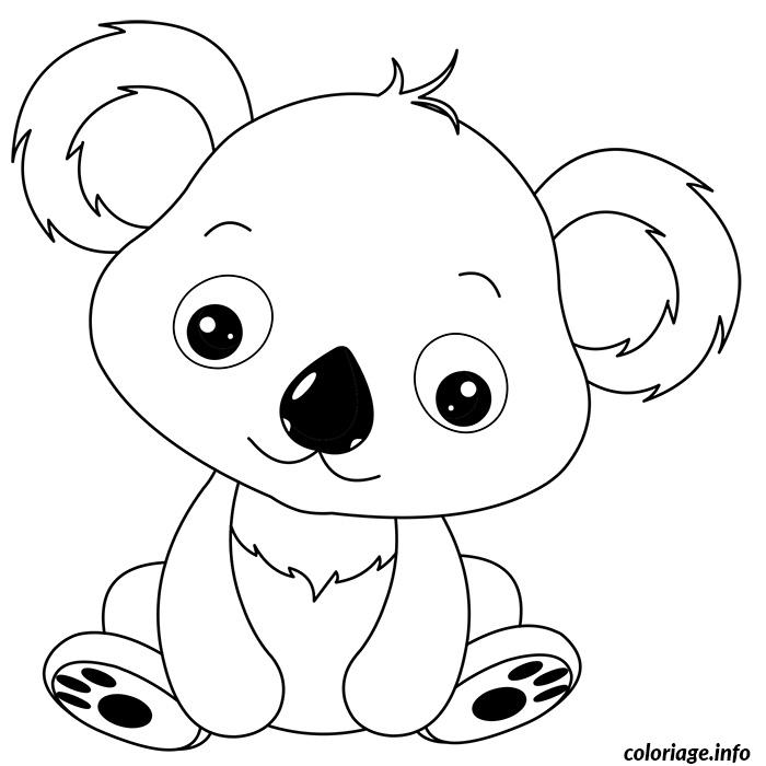 Dessin de bebe koala Coloriage Gratuit à Imprimer