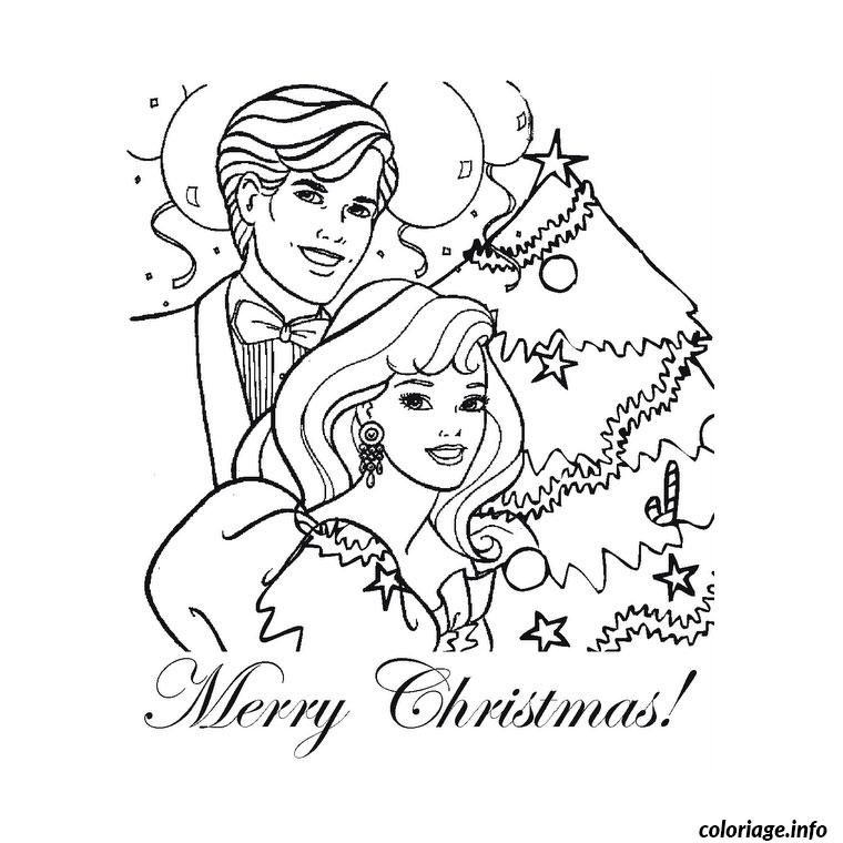 Dessin de noel barbie Coloriage Gratuit à Imprimer