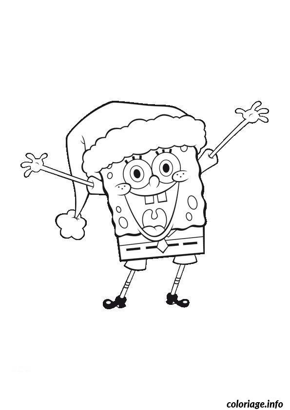 Dessin noel bob l eponge Coloriage Gratuit à Imprimer