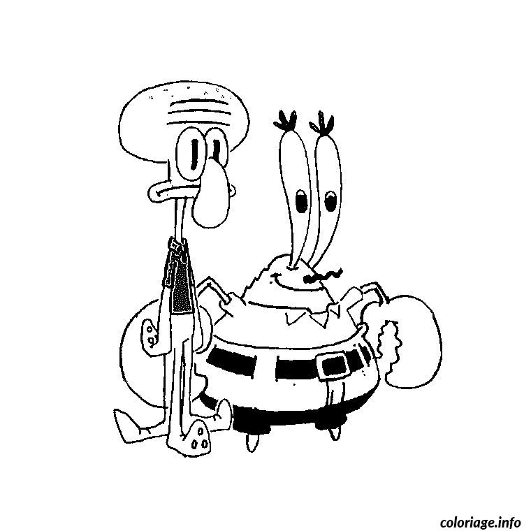 Dessin eugene krabs bob l eponge Coloriage Gratuit à Imprimer