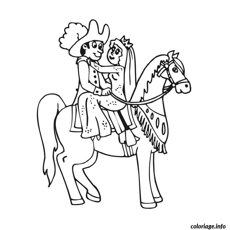 Coloriage cheval princesse  JeColorie.com