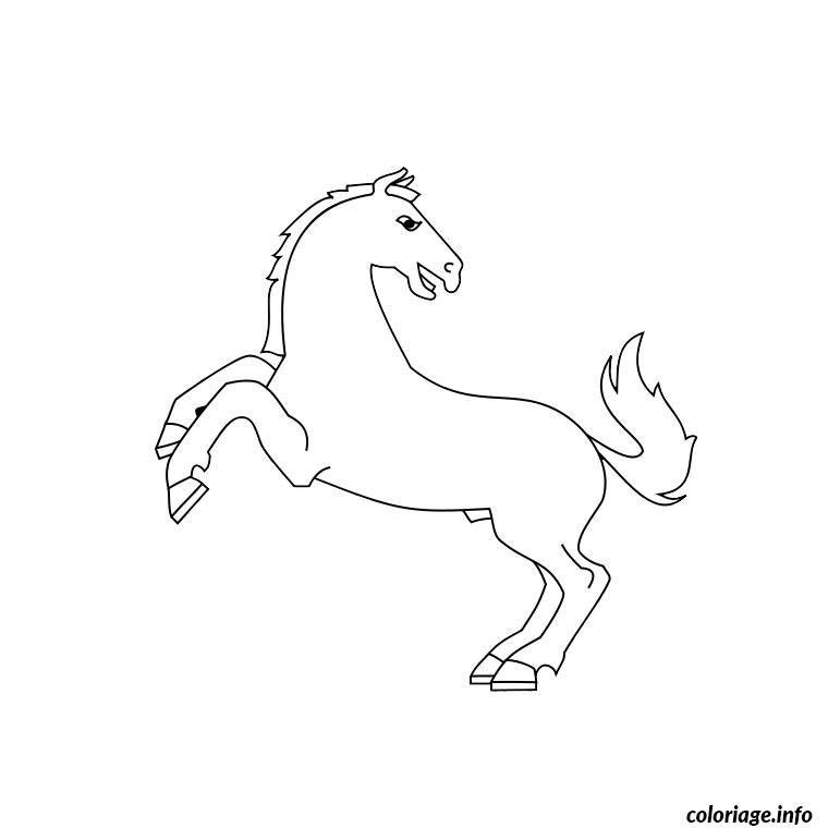 Dessin cheval qui se cabre Coloriage Gratuit à Imprimer