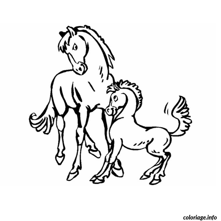 Dessin poney et chevaux Coloriage Gratuit à Imprimer