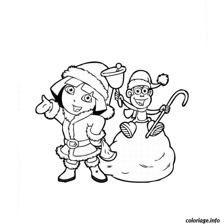 Dessin de noel dora Coloriage Gratuit à Imprimer