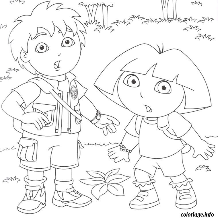 Dessin dora et diego Coloriage Gratuit à Imprimer