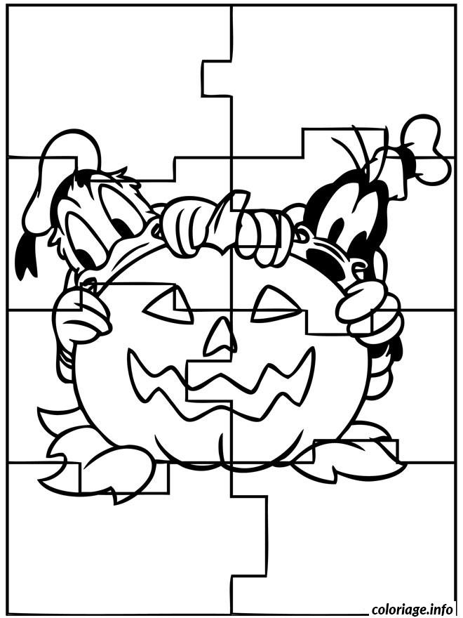 Dessin halloween en puzzle Coloriage Gratuit à Imprimer