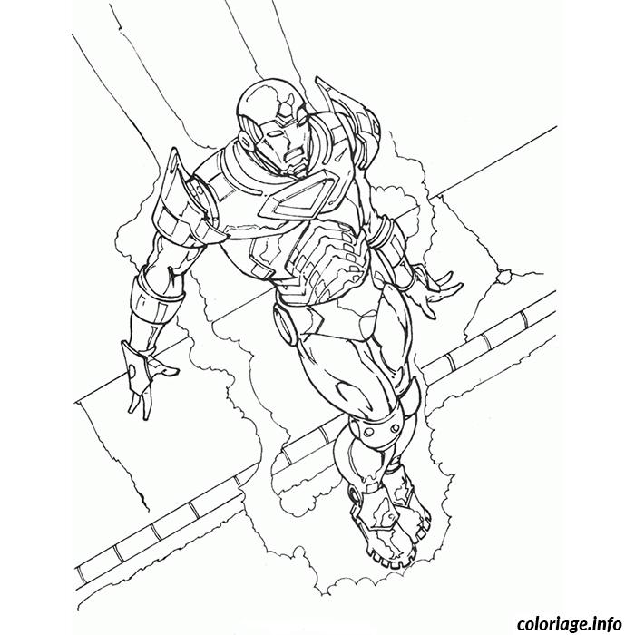 Coloriage Iron Man Et Son Armure Dessin à Imprimer